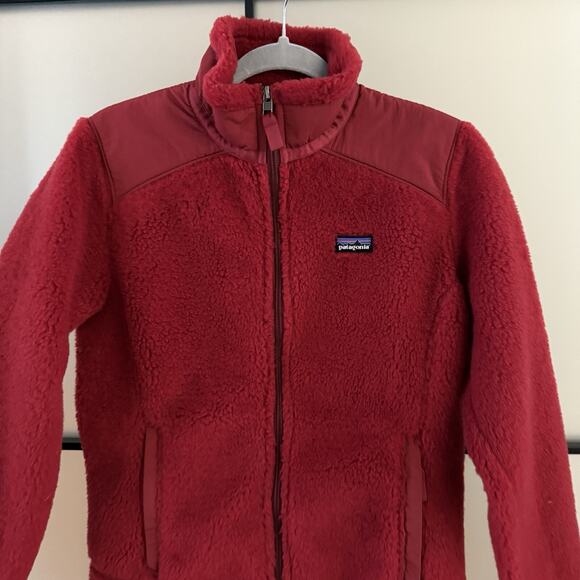 Patagonia Full Zip Jacket Women’s Size Medium Deep Pile Retro Fleece Red Y2K 00s - Picture 7 of 10